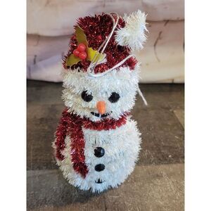 Snowman mistletoe Jolly happy ornament Xmas decor